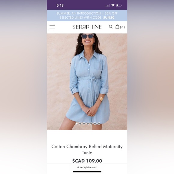 Seraphine Maternity Chambray dress - size 4/UK8 - Picture 2 of 6